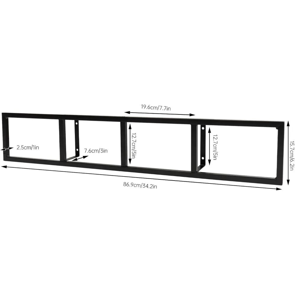 5 SZTUK Uchwyt ścienny 34-calowy stojak do przechowywania multimediów CD DVD Organizer Metalowa pływająca półka Czarny prostokątny stojak na płyty CD Gra wideo