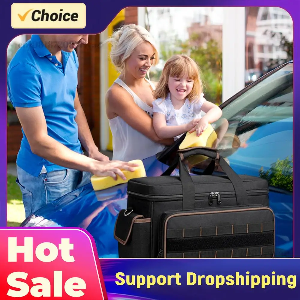 17インチ電気技師用ツールバッグ、20ポケット付き大型ツールバッグオーガナイザー、防水仕様、電気技師、機械工、大工、hvac作業者向け