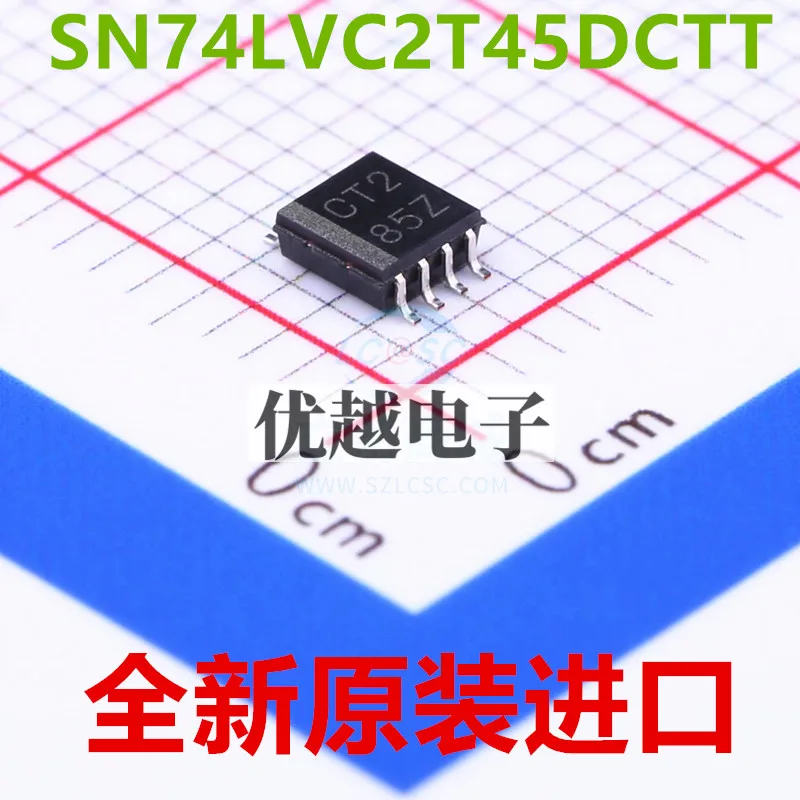 

10pcs New and original SN74LVC2T45DCTR Logic converter SN74LVC2T45DCTT SSOP8 Screen printing CT2