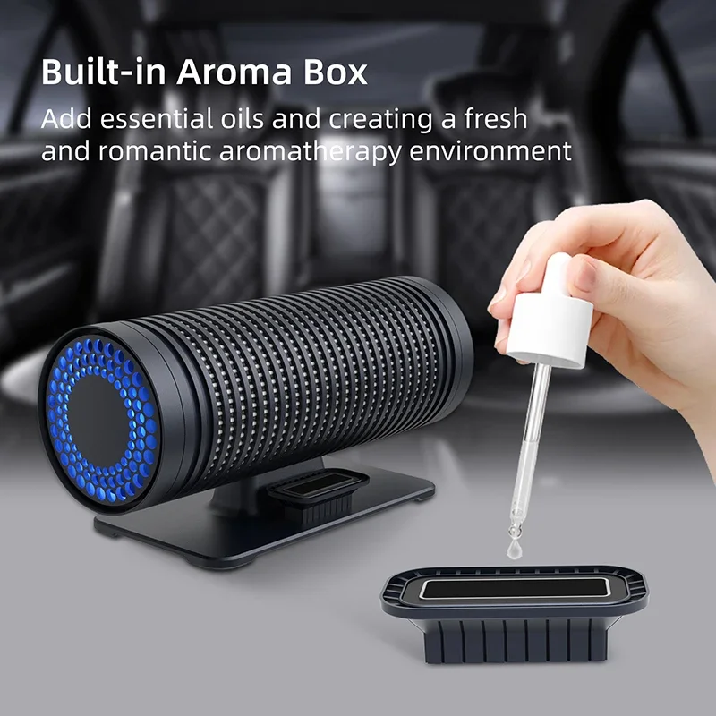 Intelligent Negative Ion Three Layer Strainer Activated Carbon Vehicle Aromatherapy Air Purifier Smoke Odor Air Cleaner