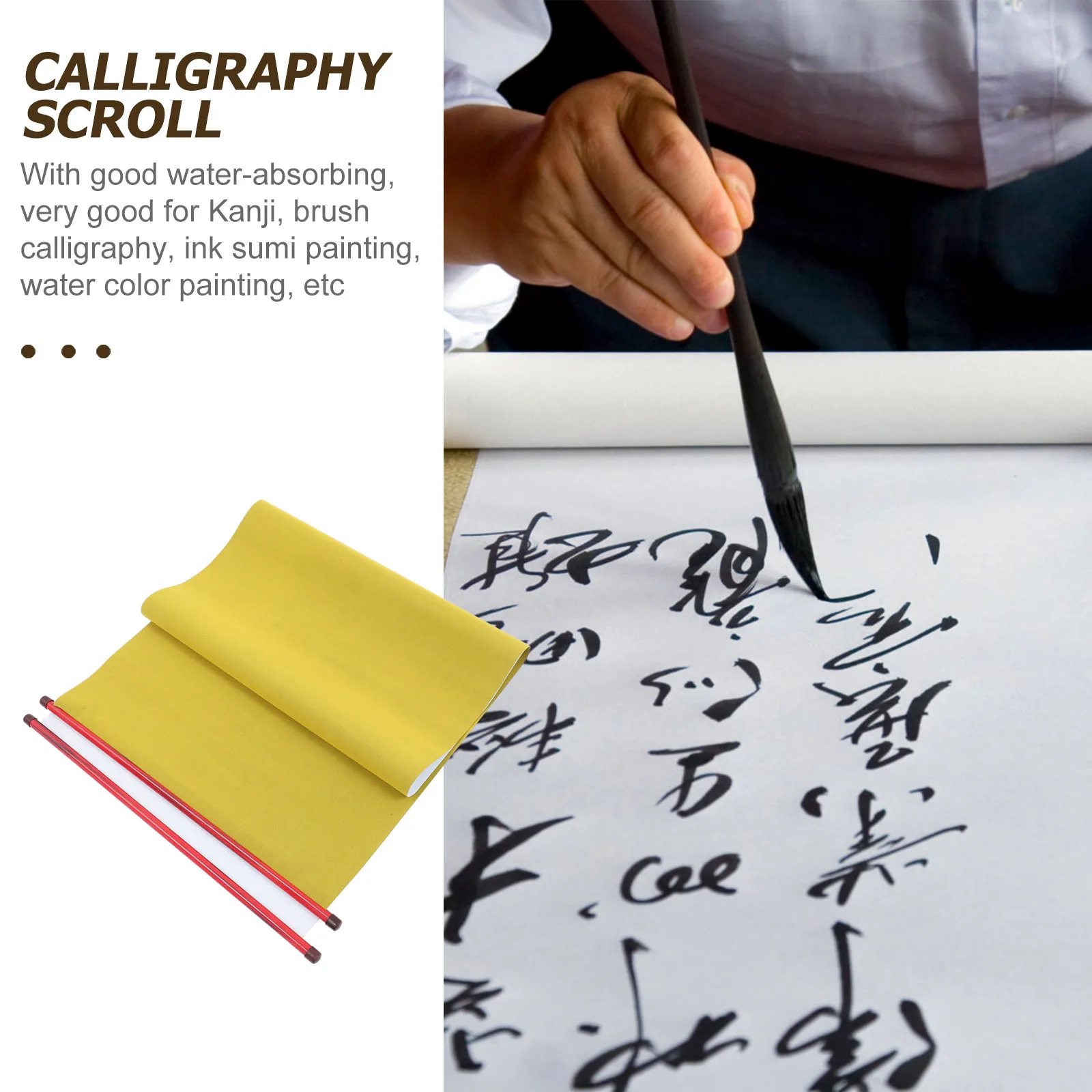 

2Pcs Calligraphy Scroll Paper Water Writing Cloth Multi-Functional Brush Ink Painting Practice Scrolls Wall Art