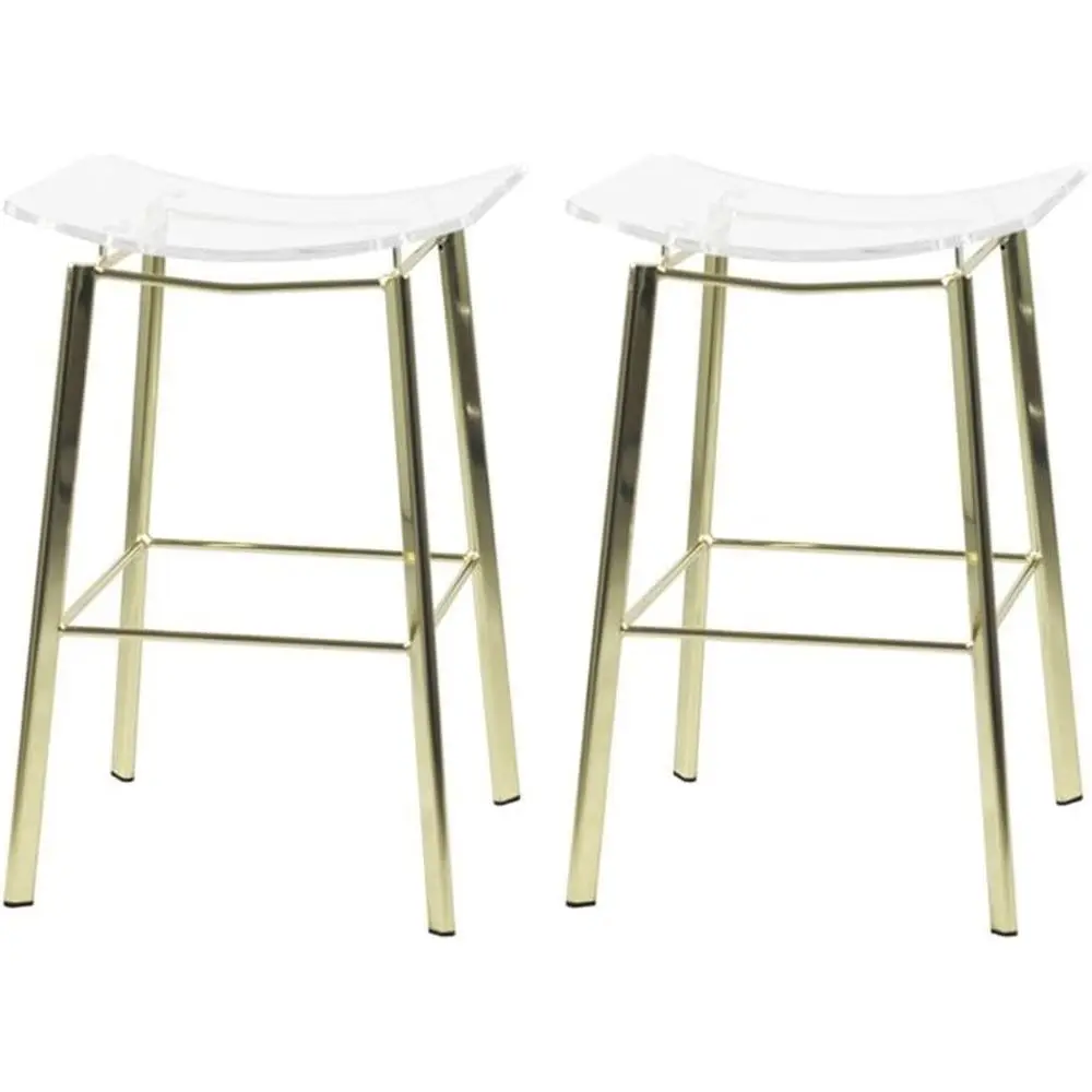 

Набор из 2 стульев-табуретов прозрачного цвета | Высота сиденья 25 | со сиденьем и подставкой для ног | Стол для кухни или столовой, барный стол