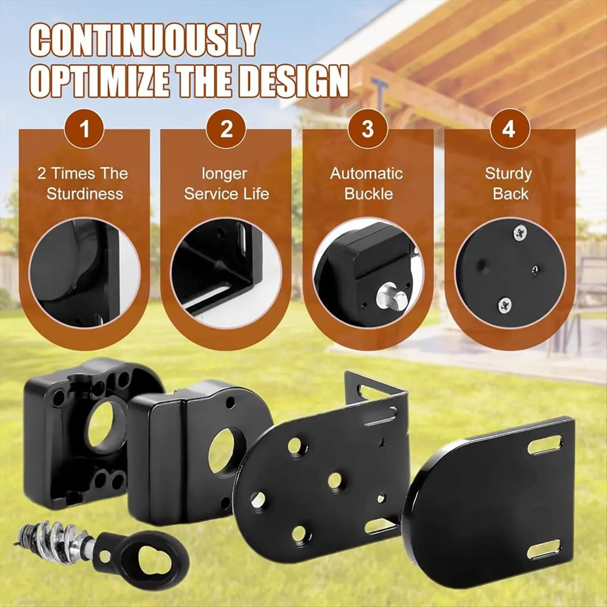 HHTL Sun Shade Replacement Parts, Cordless Crank Kit, Roller Blind Mounting Bracket,for Exterior Roller Shade