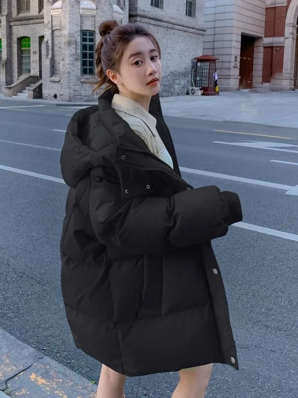 

Женская утепленная куртка средней длины с капюшоном, стильная, теплая, осенне-зимняя, новая модель, модное пальто высокого качества, китайское производство.