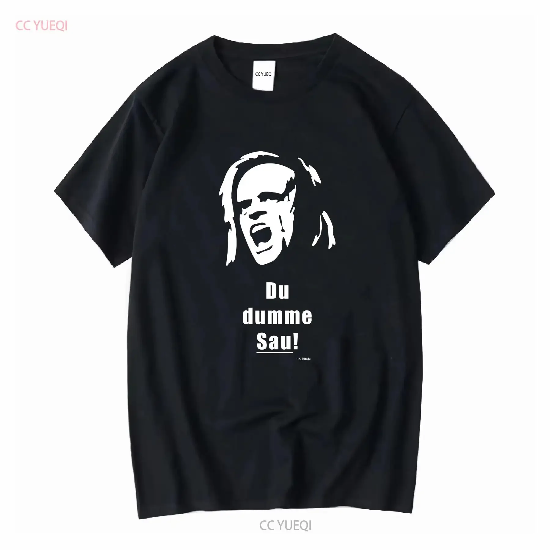 Klaus Kinski sow Classic T Shirt vintage Washed Top For Everyday Wear Breathable fashion streetwear graphic Stretched Slightly