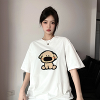 Large Size Women's Clothing 2025 New Popular Loose Short-sleeved Cotton Printed T-shirt Summer Half-sleeved Unique