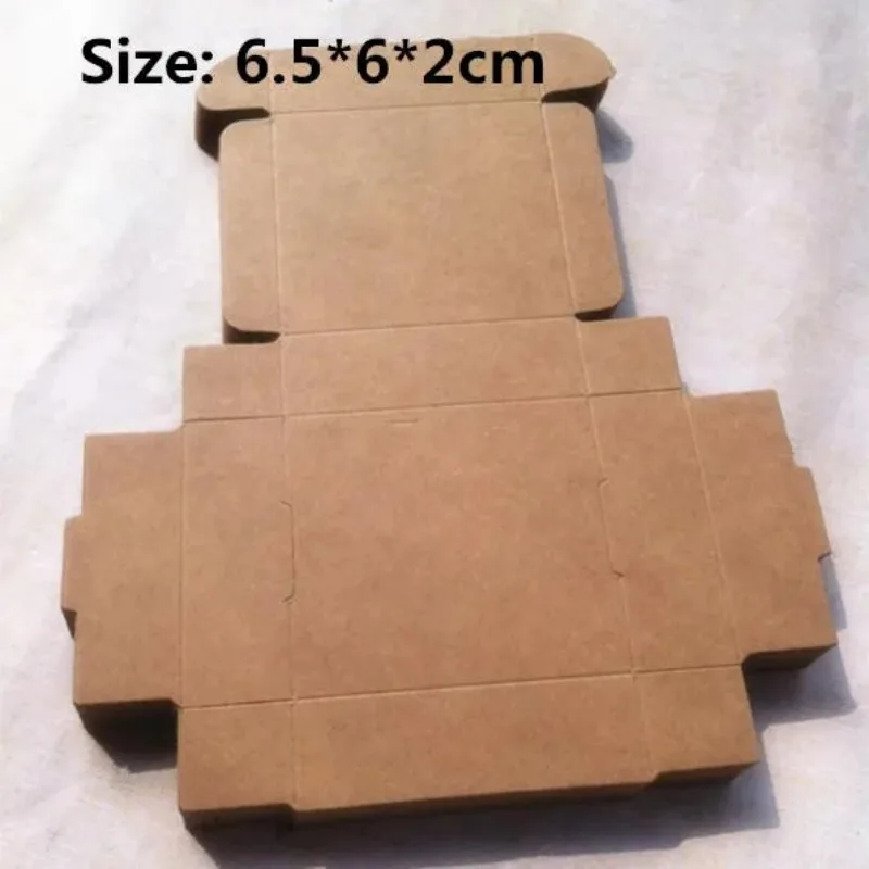 

100 шт./лот-6,5*6*2 см коробки из крафт-бумаги ремесленные подарочные серьги коробки для хранения шоколадных конфет посылка коробка для самолета