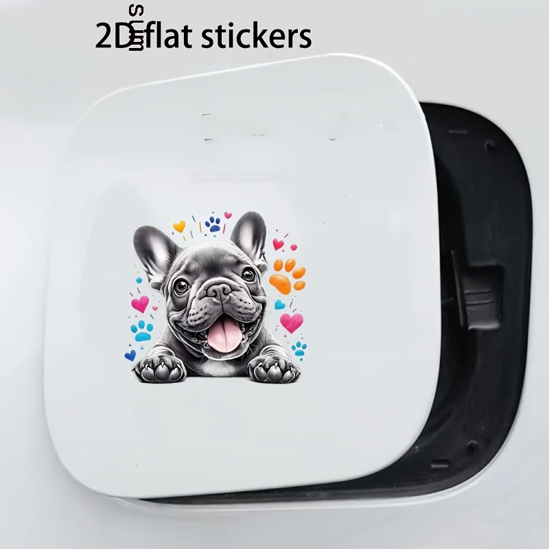 1PC Cute French Bulldog Waterproof Vinyl Sticker, Dog Decal for Car, Laptop, Water Bottle & Multi-Surface Decor