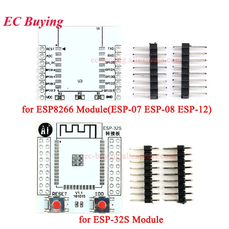 10Pcs/1pc ESP ESP8266 Serial WIFI Wireless Module ESP-32S ESP32S Adapter Plate Expansion Board for ESP-07 ESP-12F ESP-12E ESP-08