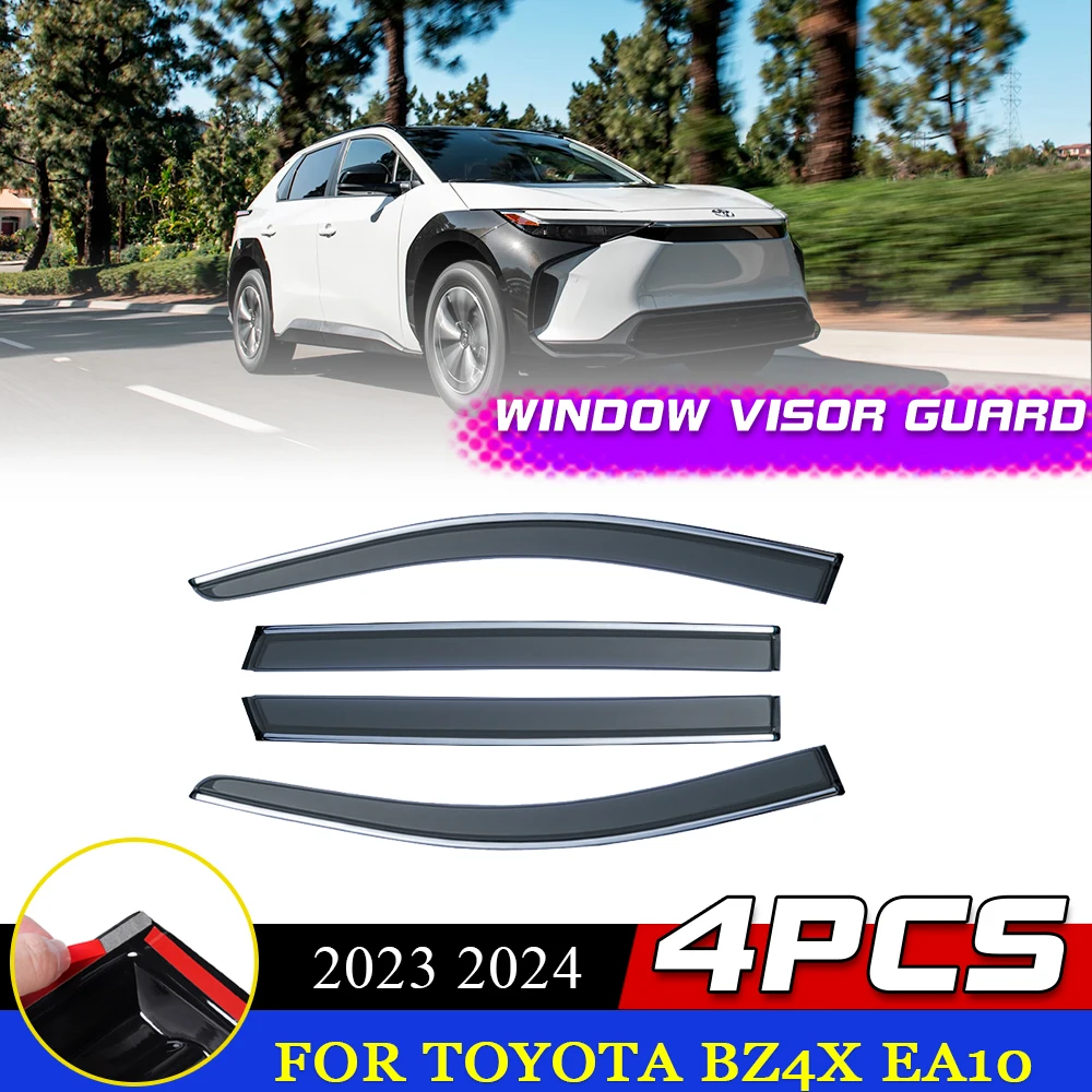 

Windows Door Visor for Toyota bZ4X EA10 Subaru Solterra 2023 2024 Awnings Rain Eyebrow Smoke Deflector Guard Cover Accessories