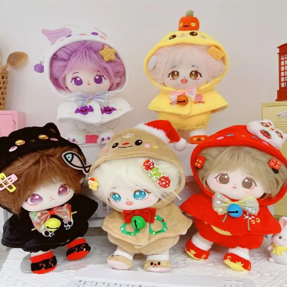 

Fashion Doll Hoodies New 5 Styles Cartoon Style Plush Coat Outfits with Hat Handmade Doll Clothes 20cm Cotton Dolls