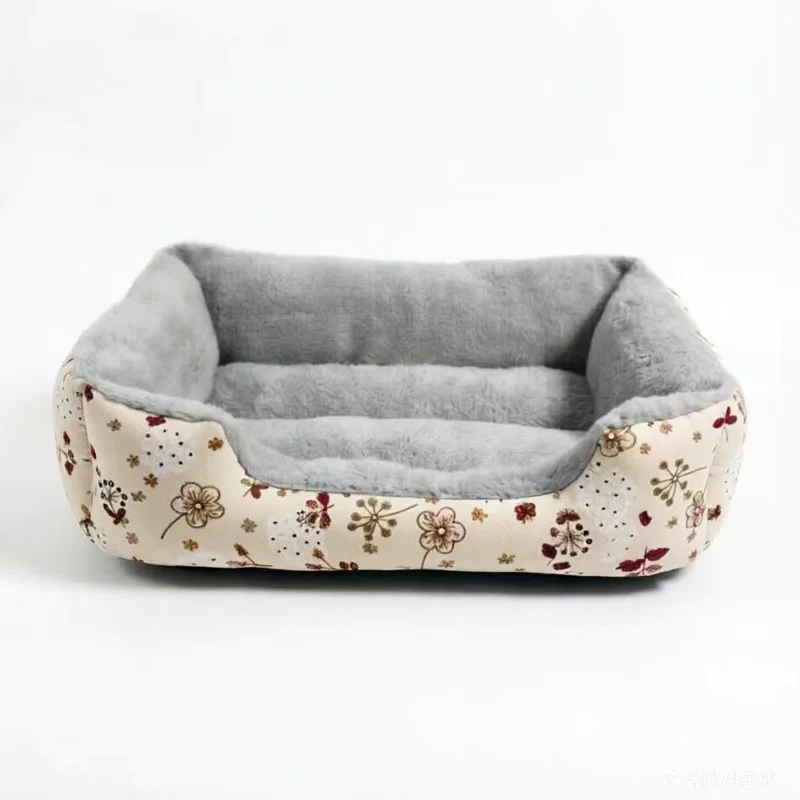Cama de felpa floral cálida para perros y gatos todas las tallas - imagen 4
