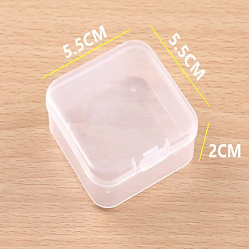 Square PP Plastic Box Rectangular Storage Transparent Flip Cover One-Piece Storage Parts Product Dustproof Jewelry Packaging New