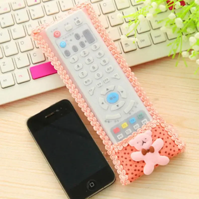 1 Pcs Cute Bear TV Remote Control Case Air Condition Textile Cover Protective Bag Big Medium Small 3 Size