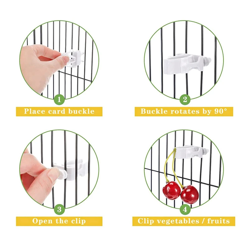 1/6/12pcs Birds Food Holder Pet Parrot Feeding Fruit Vegtable Clip Cuttlefish Bone Feeder Device Pin Clamp Bird Cage Accessories