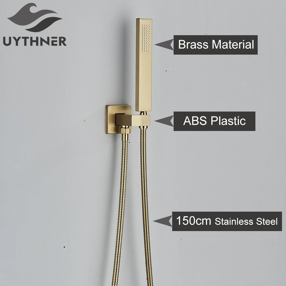Uythner Handdouchekop 150 cm roestvrijstalen doucheslang Douchekraan Sproeikop Wandmontage Kraanaccessoires