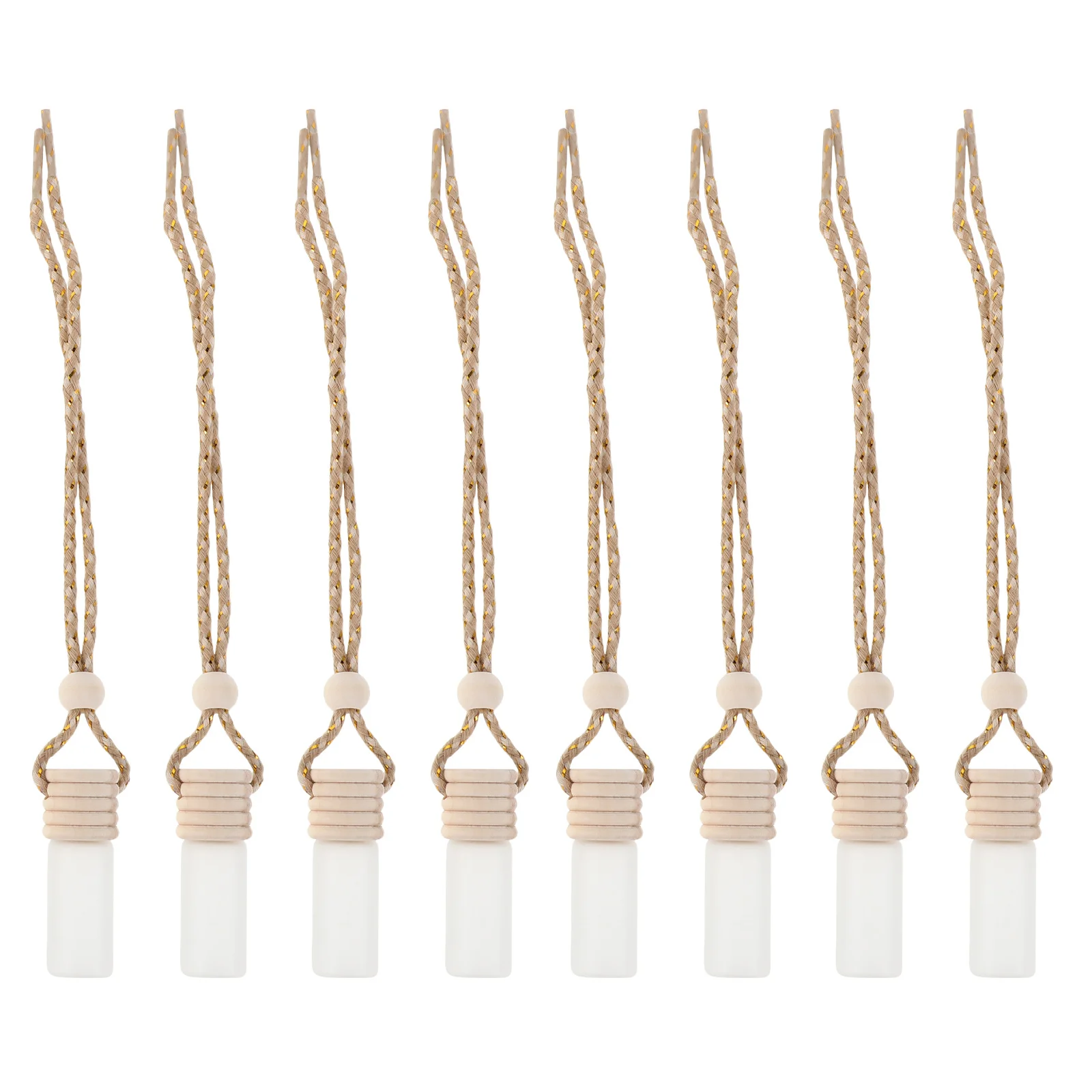 

8Pcs Car Perfume Pendant Glass Bottles Hanging Refillable Aromatherapy Diffuser Portable Car Air Freshener Decoration