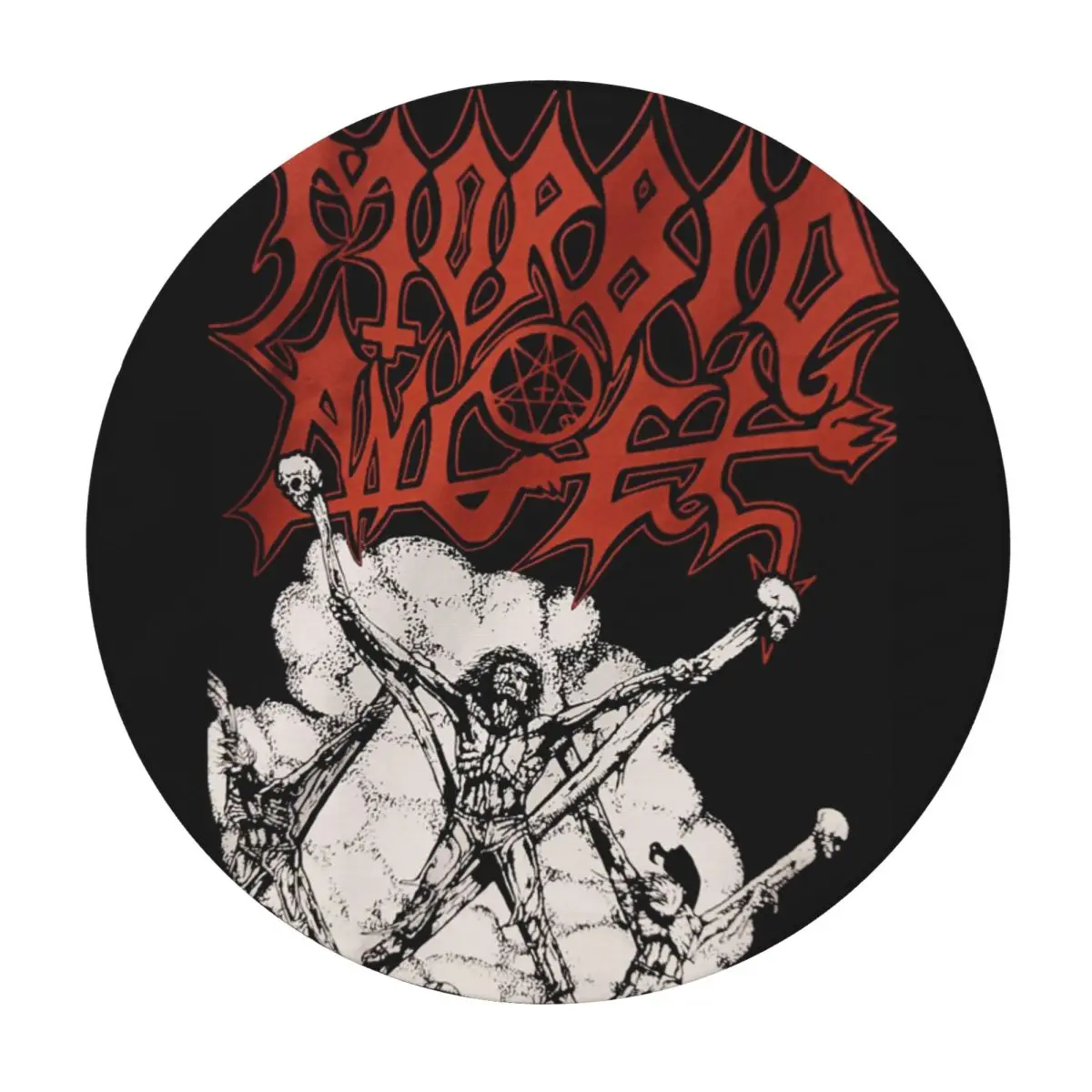 Morbid Angel Thy Kingdom Come Waterproof Round Tablecloth Oilproof Table Cloth for Kitchen Events Dining Table Cover