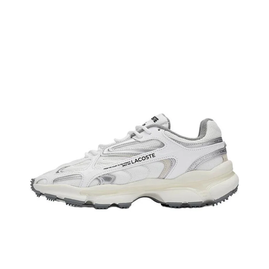 POIZON LACOSTE Sapatos casuais de cano baixo masculinos brancos