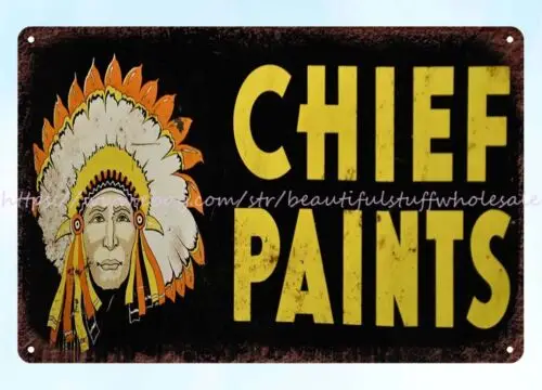 where can i find wall decor Chief Paint- Metal metal tin sign