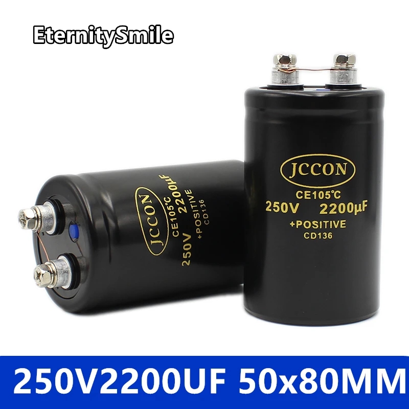 250V2200UF 50x80MM MFD Aluminum Screw Audio Filtering Electrolytic Capacitor 105℃ CD136 Bolt Capacitors 2200UF