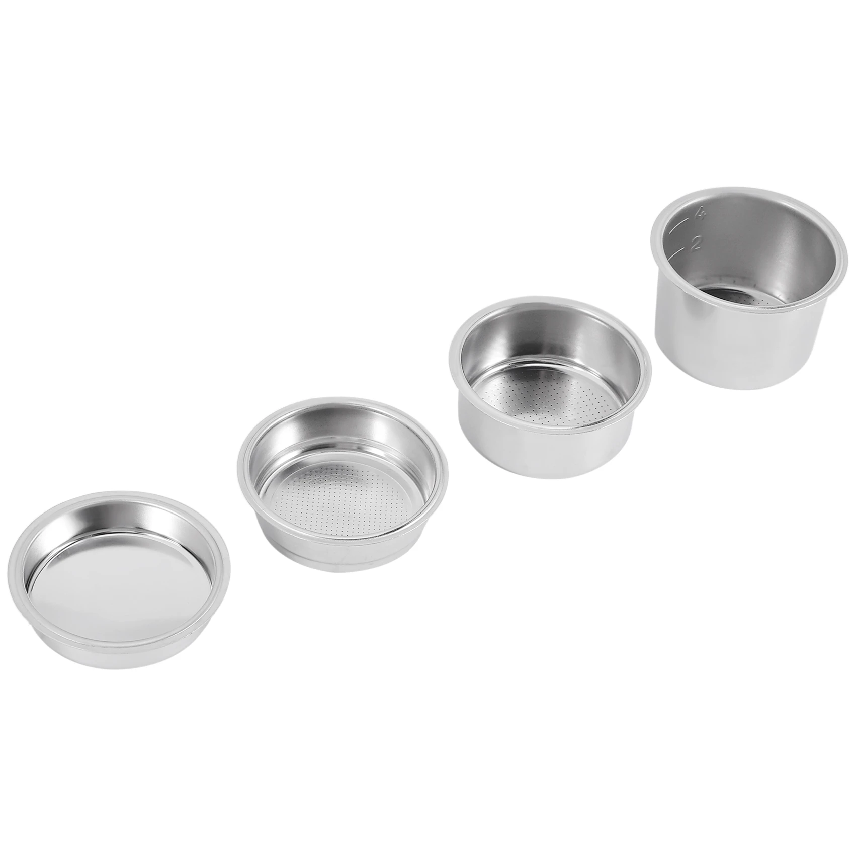 4PCS 51mm Coffee Filter Replacement Filter Basket for Coffee Bottomless Portafilter for Espresso Machine Parts-A70Z