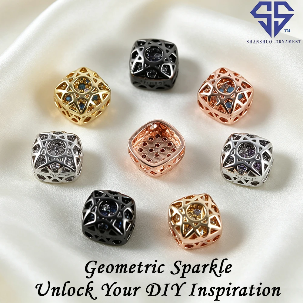 SS Cushion Cut Copper-Set CZ Glitter Strass Multi‑Color Zircon Sew-On Rhinestones For DIY Dress Decoration Craft Accessories