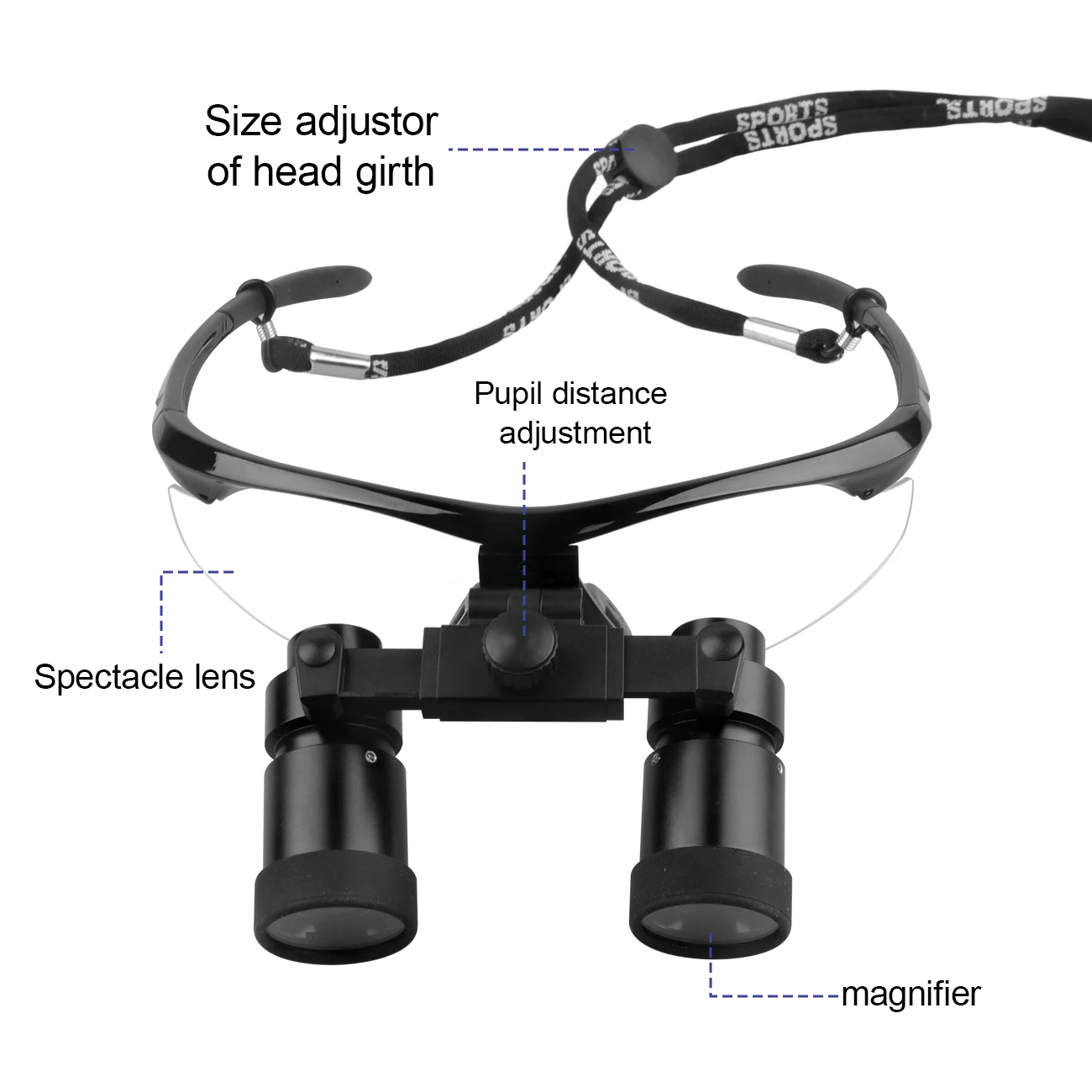 Dental 4X Loupe Binocular Magnifier Loupes with Eyeglasses Goggles with Storage Pouch Gift Supplies for Dentists view 3