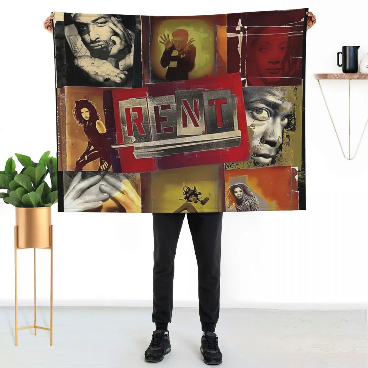 Vintage Rent Rock Musical, Signed By Complete Original Cast 1996 Throw Blanket Polar Bed Flannel Fabric Blankets