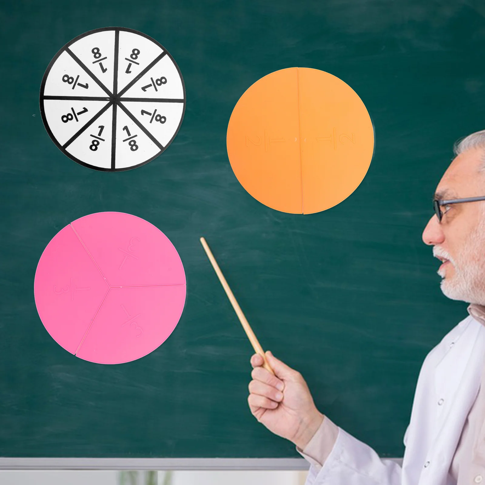 1Set Magnetic Fraction Circles Educational Demonstrator Classroom Home Learning Improve Math Understanding Circular Childrens