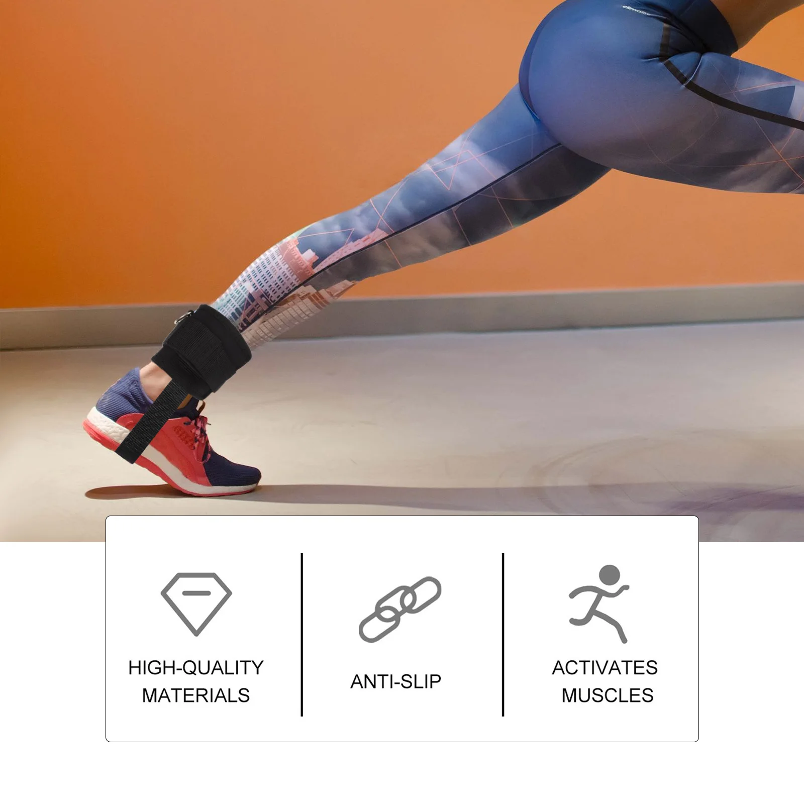 

1 Pair Fitness Ankle Ring Premium Pp Sbr Durable Workout Support For Glute Training Lightweight Portable Exercise Accessory