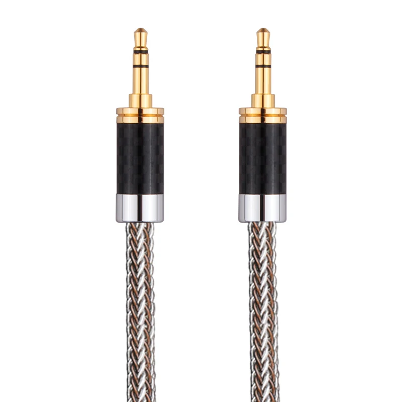 YYAUDIO OCC+Reines Silber 3,5mm AUX Audiokabel Stereo-Klinkenkabel für Auto Xiaomi Laptop HIFI Aux-Adapterkabel