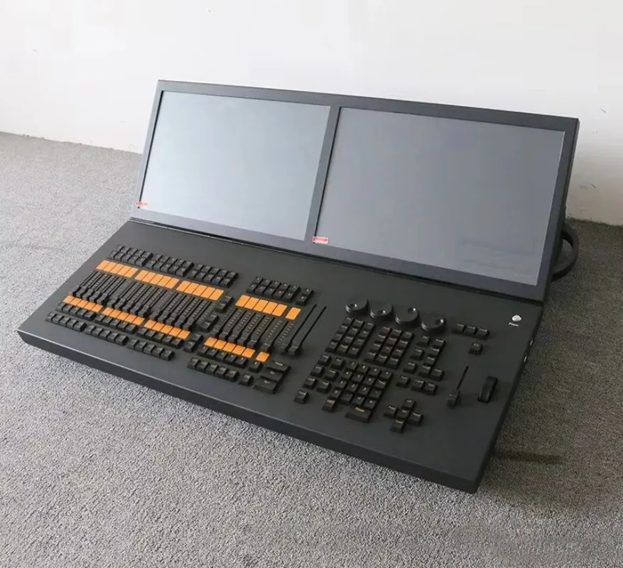 Professional Dmx Lighting Controller with 2pcs 19inch Touch Screen Display Cpu Stage Light Console