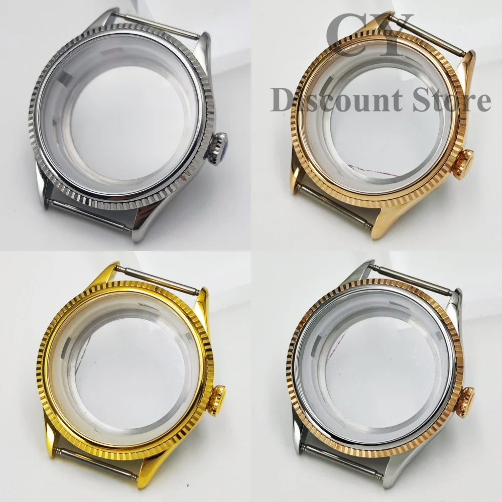 RICHUS NH35 Watch Case 39mm Silver Stainless Steel Watch Case Sapphire Crystals Fit NH35 NH36 ETA2824 PT5000 Movement