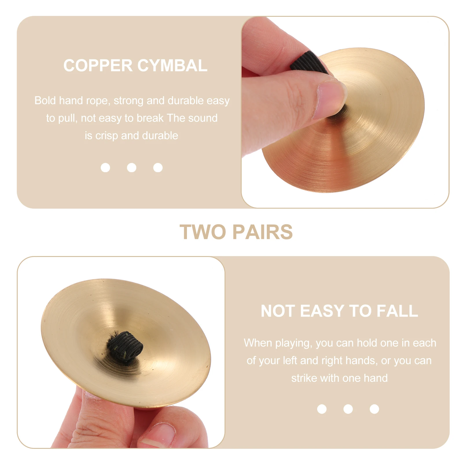 

10pcs 5.5CM Percussion Copper Cymbals Durable Clear Sound Musical Training Kids Instruments Finger Cymbal