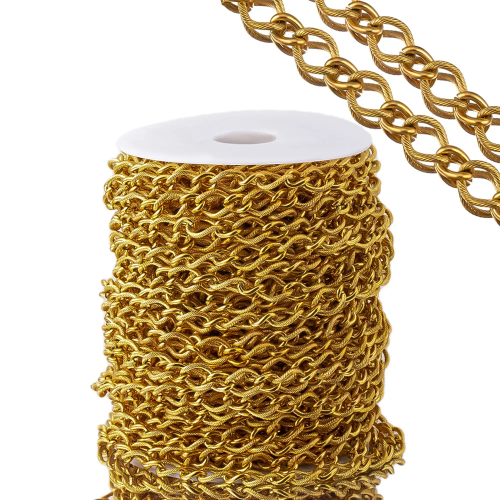 Frosted Chain 1Meter Stainless Steel Frosted Cross Oval Twisted Chain Heavy Chunky ...
