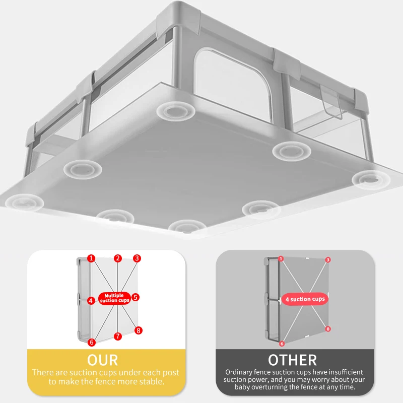 Corralito de bebé grande para niños con Protector de espuma, parque infantil para bebés de 0 a 6 años, corralito de bolas para interiores, seguridad