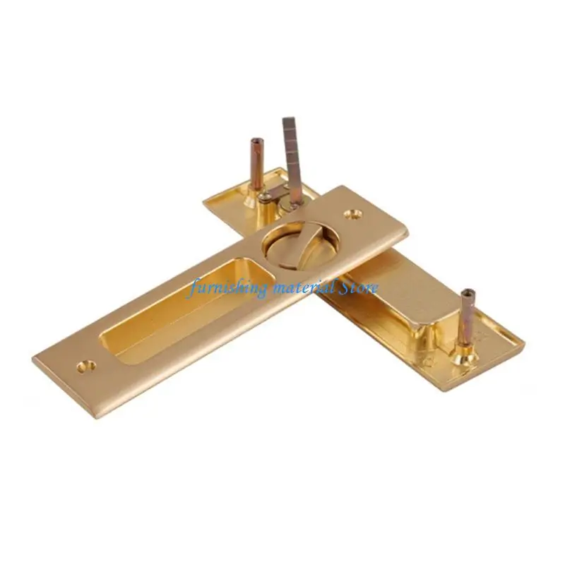 

Y5GD Flush Mount Sliding Door Lock Metal Mechanism Childproof Locking Tool For Interior Exterior Door Bathroom Balcony