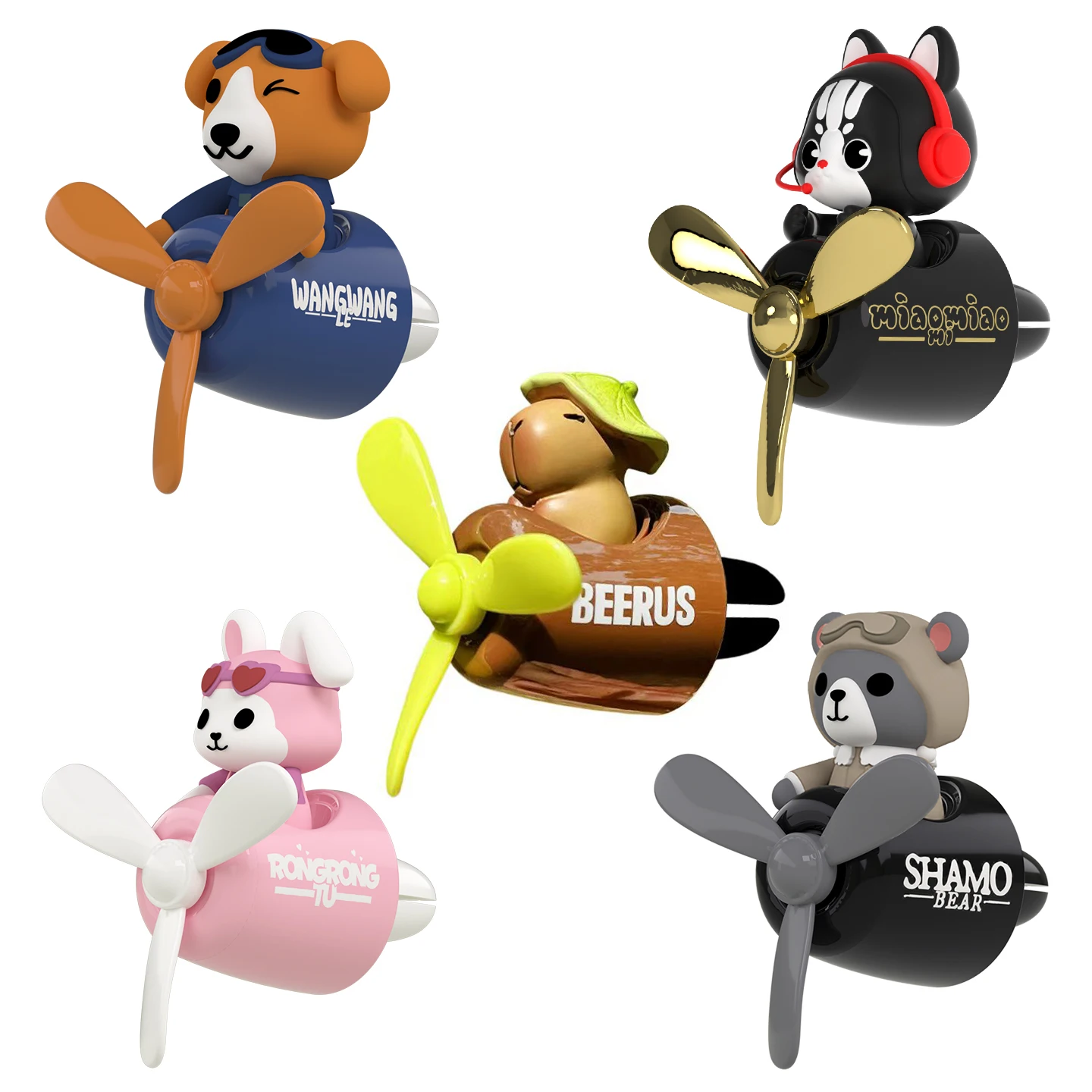 Unscent No Perfume DIY Fragrance cute fun pilot rotate plane car air freshener ornament interior accessories decoration diffuser - view 5