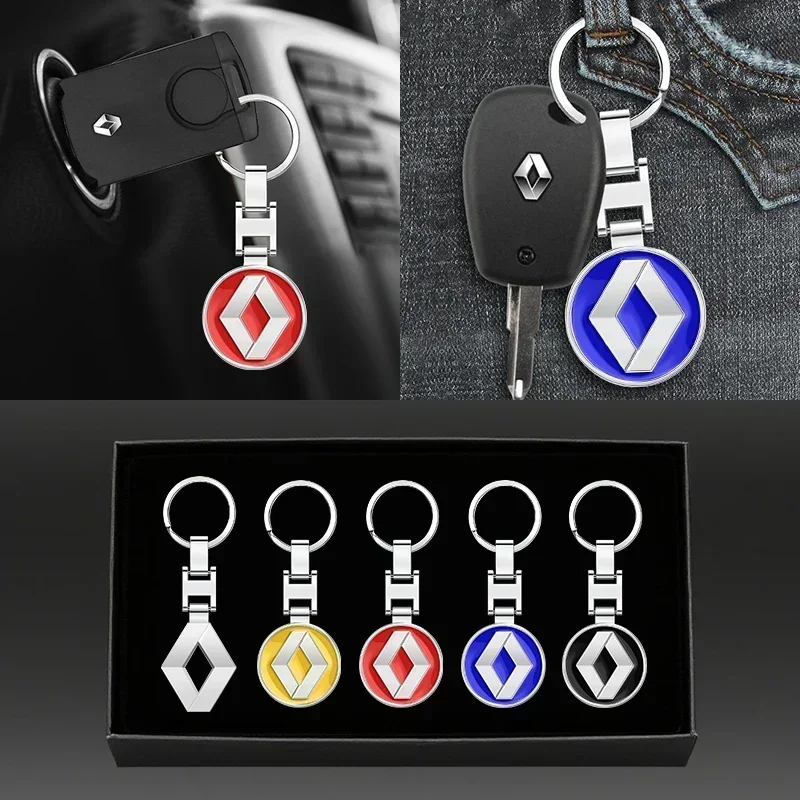 

1pcs Metal Car Logo Key Chain Keyring Auto Interiors Accessories For Renault Megane 2 3 Duster Logan Clio 4 Scenic 5 Captur