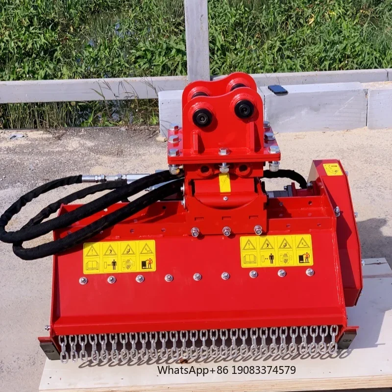Mini Excavator Lawn Mower Flail Attachment 2-Stroke 4-Stroke Compatible Farm Equipment Lawn Flail Hammer Mulcher