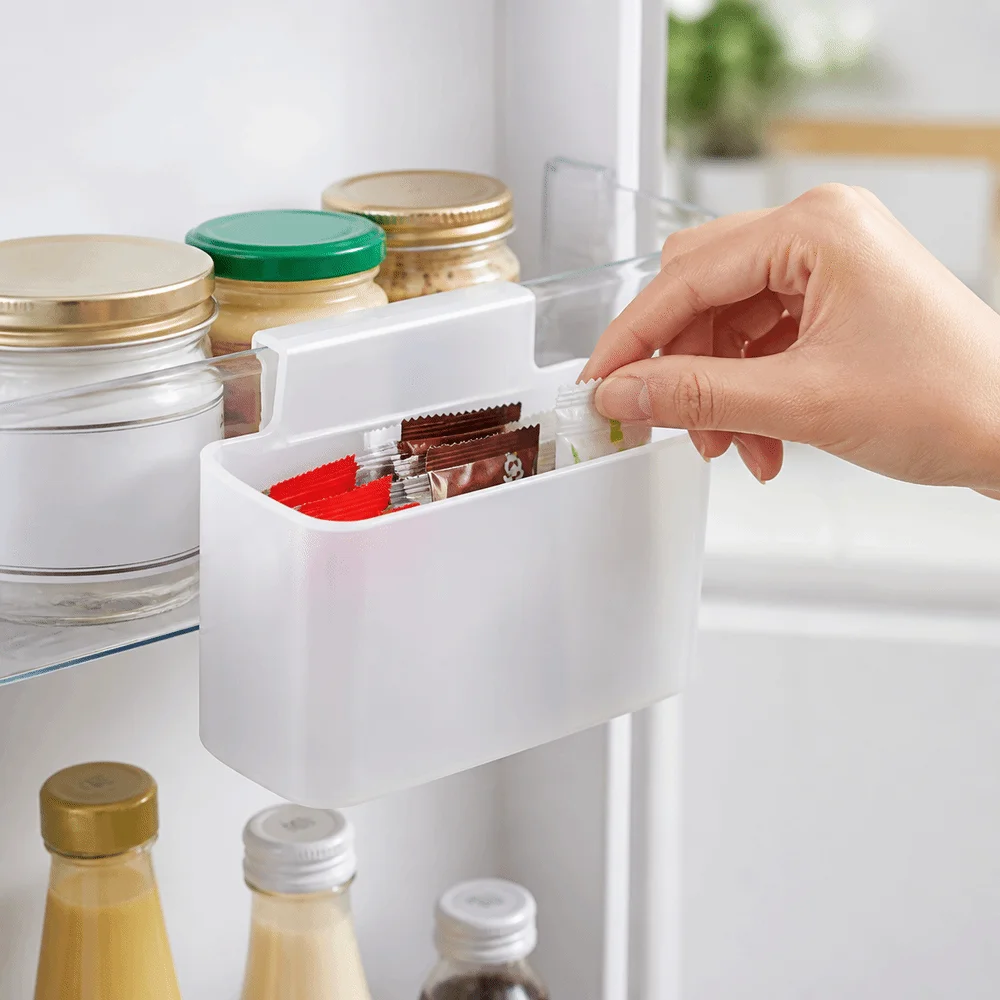 New PP Storage Box Wall Mounted No Drill Classification Box Hanging Refrigerator Side Organizer Kitchen Organization