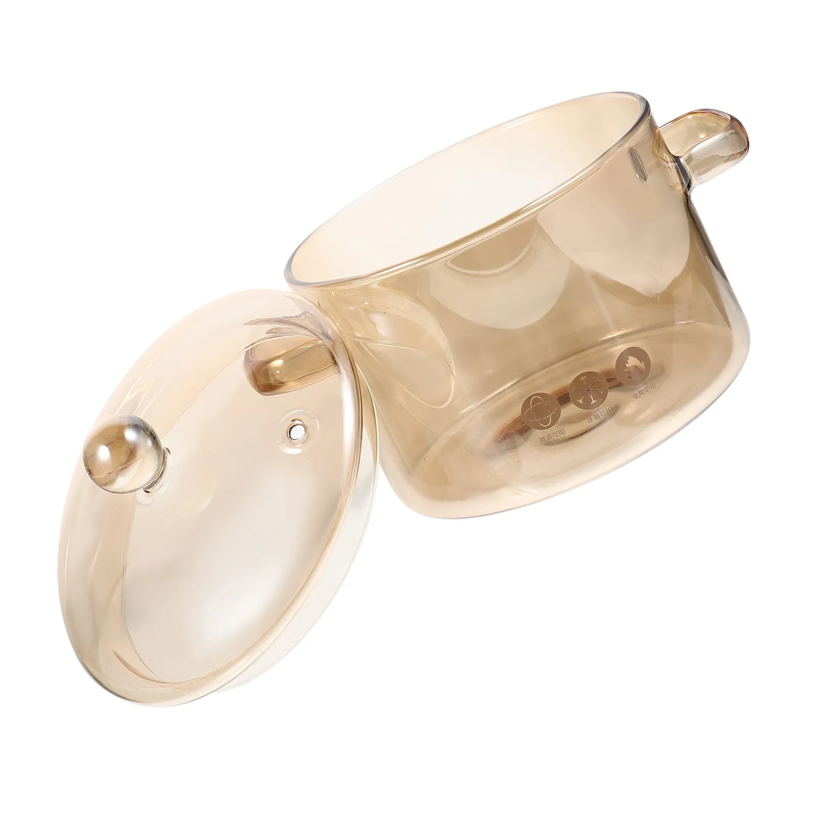Clear Borosilicate Glass Stockpot Heat Resistant Simmer Pot Multifunctional Soup Stew Pasta Ramen Cooking Pot Lid