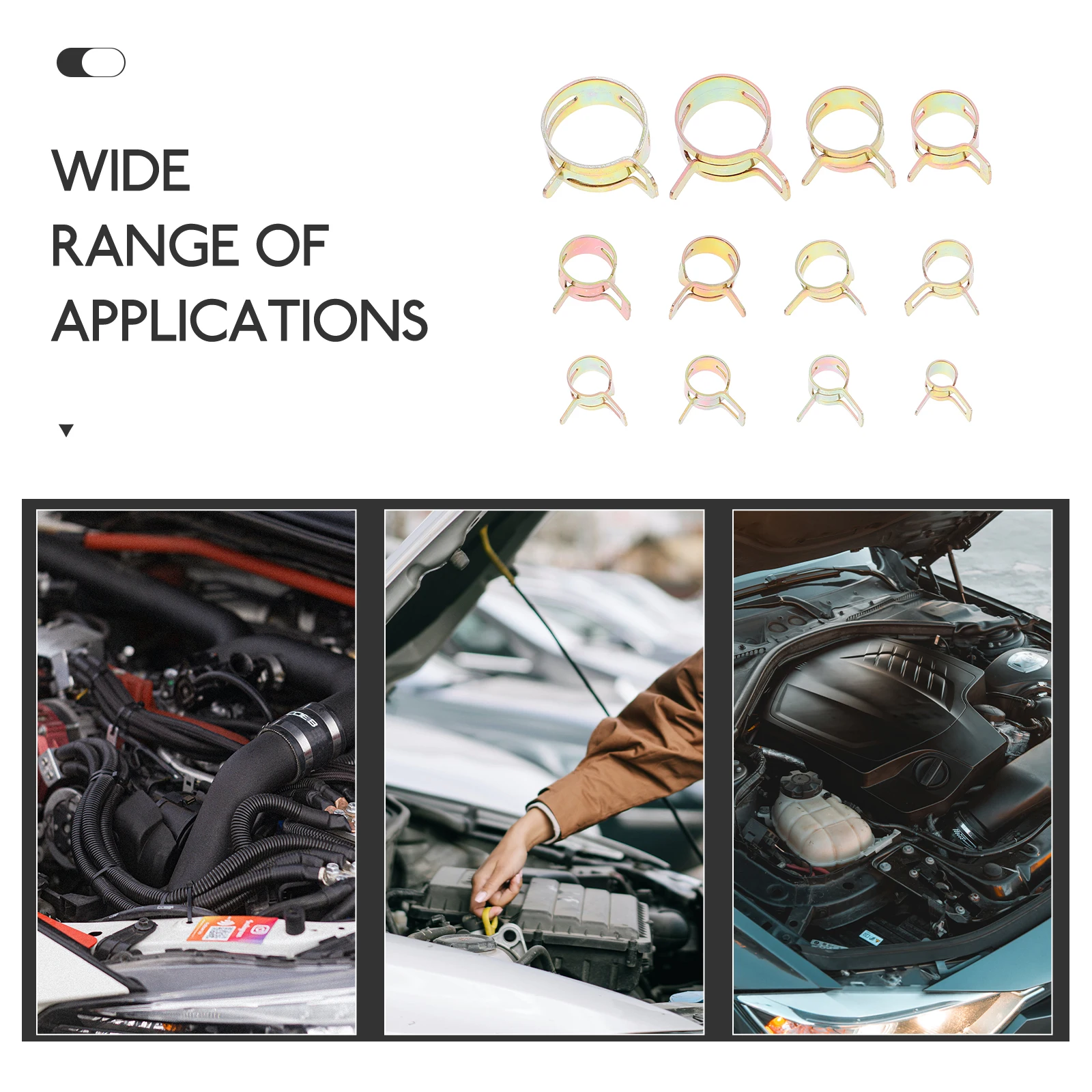 

120 шт., зажимы для обруча масляного шланга, набор сверхмощных зажимов для топливопровода, автомобильный фиксирующий зажим для водяного шланга, сверхмощные зажимы