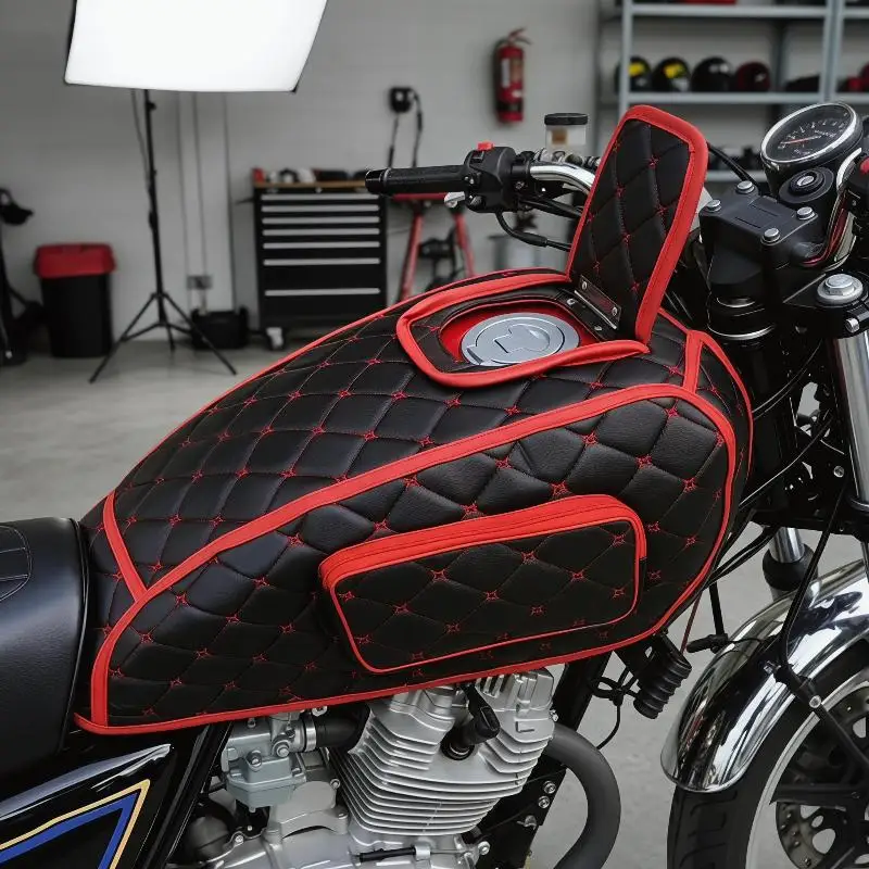 Versatile Waterproof Motorcycle Tank Cushion Cover with Sunblock and Scratch Resistant Qualities
