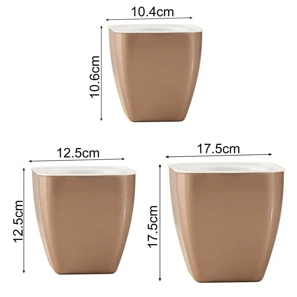 Vaso per fiori con irrigazione automatica, fioriera quadrata con foro ventilato, fioriera per acqua autoadesiva, vaso da fiori da giardinaggio