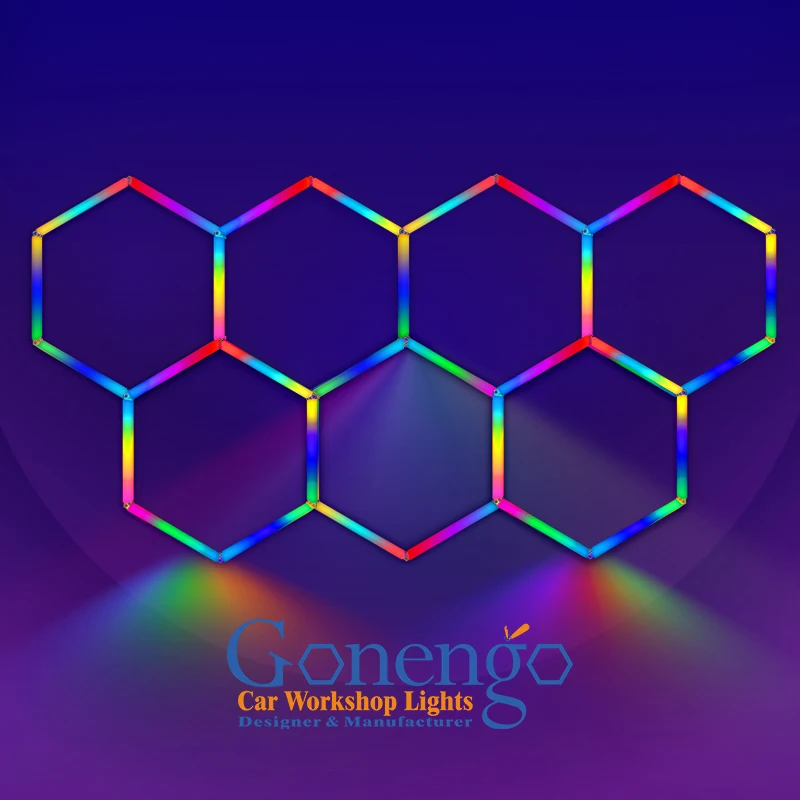 Showroom Ceiling Lighting 110V Honeycomb Rgb Hexagon Lights Led