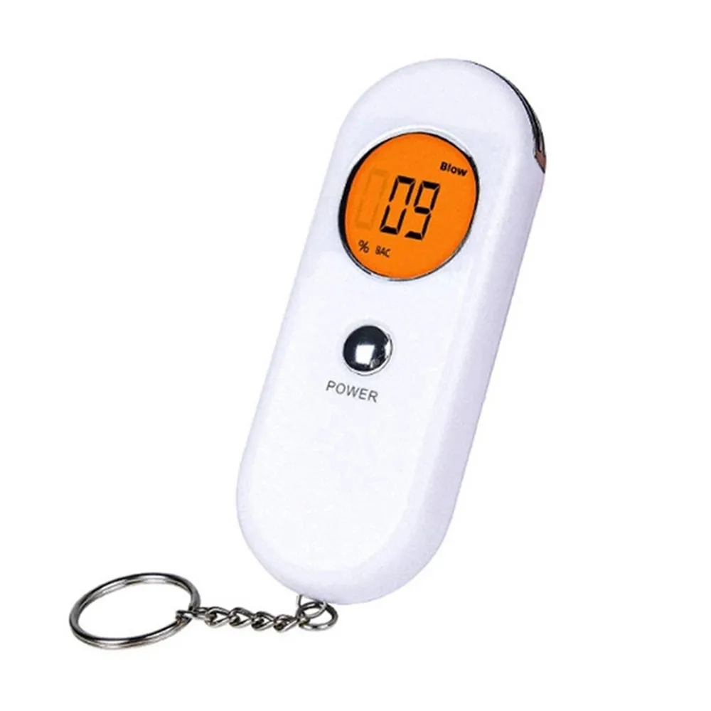 Breathalyser Alcohol Tester Detection Device Keychain Breath Analyzer Detector Test LCD Backlight Kit Motorcycle Car Accessories