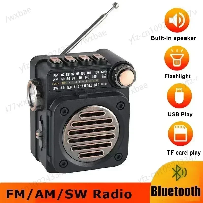 Multifunctional radio for the elderly new rechargeable multi-band FM/AM/SW Bluetooth card audio U disk