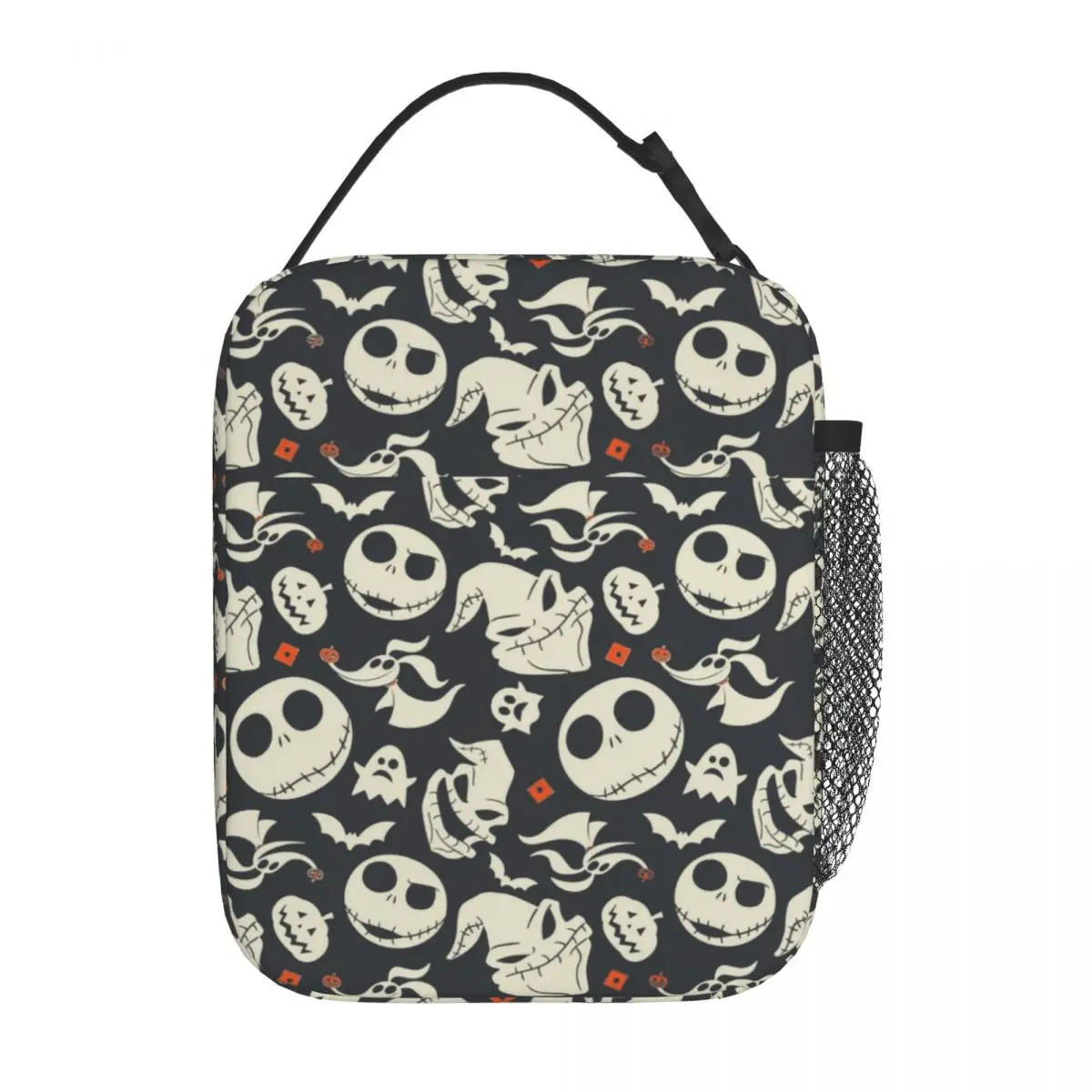 Custom Jack Skellington Lunch Bag for Women Cooler Thermal Insulated Bento Box Office Picnic Travel Waterproof Tote Bags